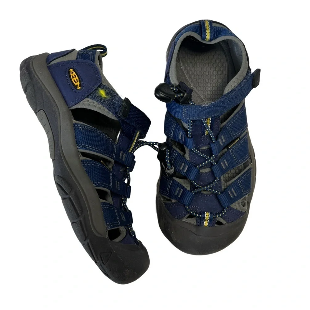 Keen Newport H2 Hiking Shoes Sandals 1009962 Blue Depths Gargoyle Big Kids Sz 3